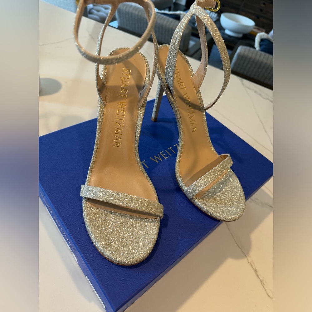 Stuart Wietzman Barleynude Sandal Fig-Fine Glitter
